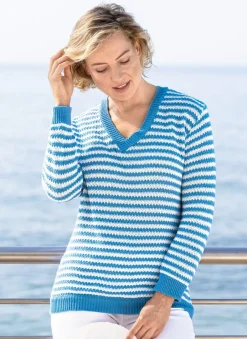 Damen Mona Pullover<Pullover in Ringeldessin