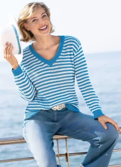 Damen Mona Pullover<Pullover in Ringeldessin