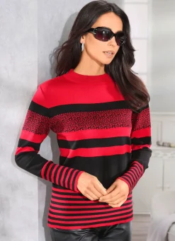 Damen Mona Pullover<Pullover in Streifen-Mustermix