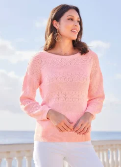 Damen Mona Basics|Pullover<Pullover in Strukturmix