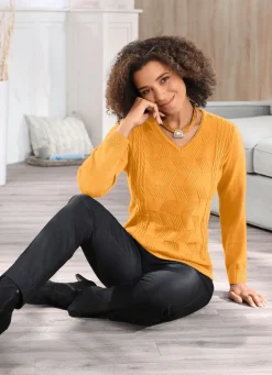 Damen Mona Pullover|Basics<Pullover in Strukturmix