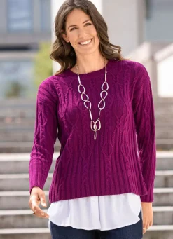 Damen Mona Pullover|Basics<Pullover in Strukturmix