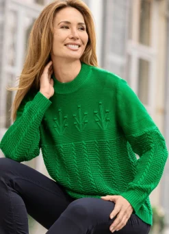 Damen Mona Basics|Pullover<Pullover in Strukturmix