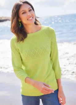 Damen Mona Pullover|Basics<Pullover in Strukturmustermix