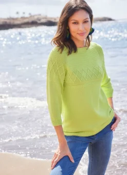 Damen Mona Pullover|Basics<Pullover in Strukturmustermix