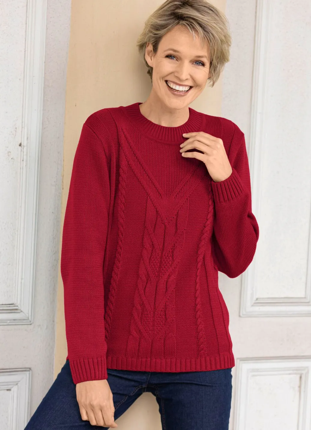 Damen Mona Pullover<Pullover in Strukturmustermix