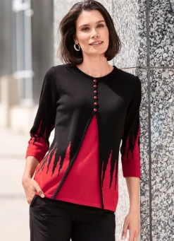Damen Mona Pullover|Abendmode<Pullover in Twinset-Optik