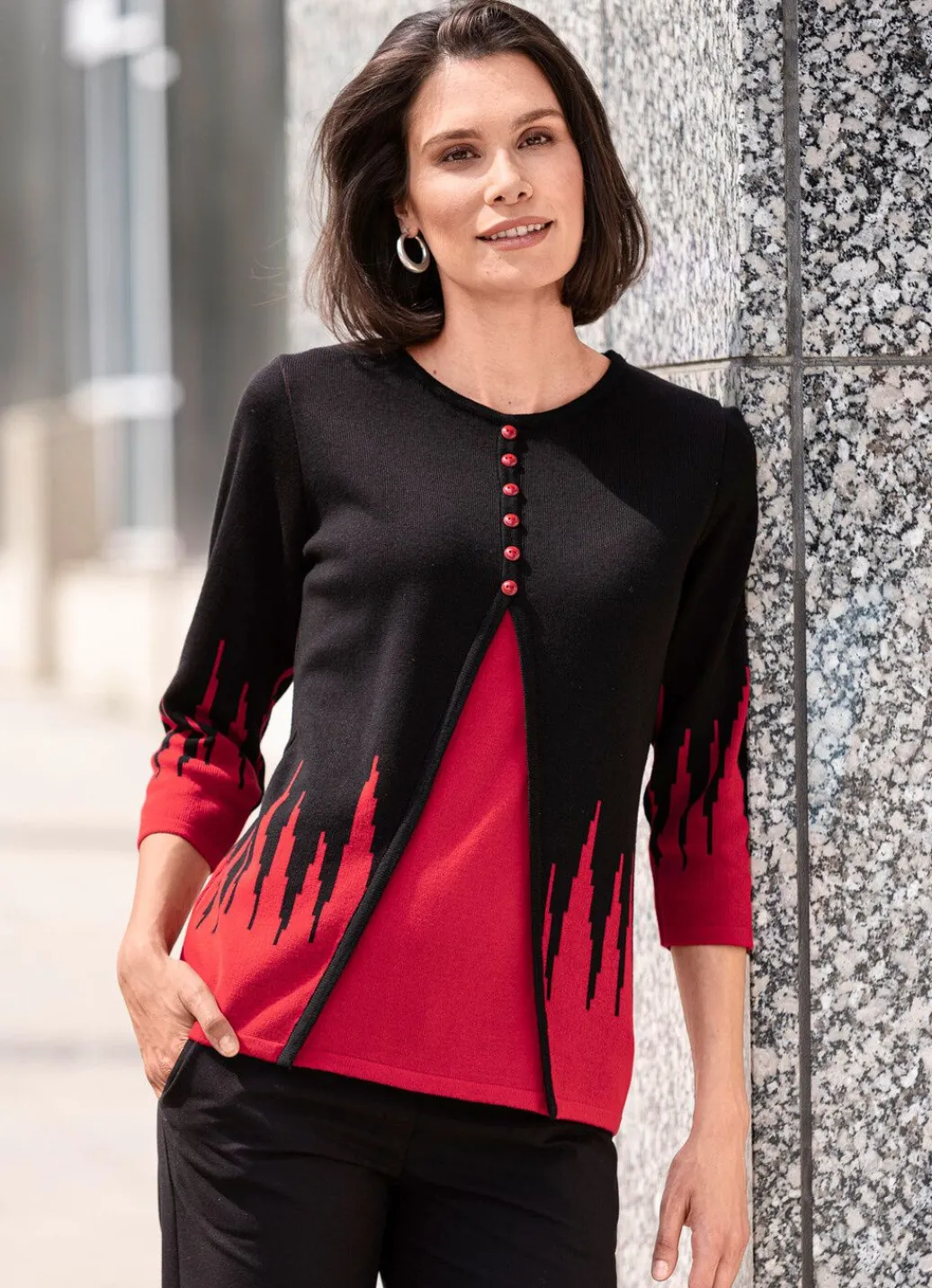 Damen Mona Pullover|Abendmode<Pullover in Twinset-Optik