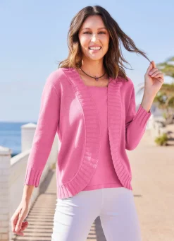 Damen Mona Basics|Pullover<Pullover in Twinset-Optik