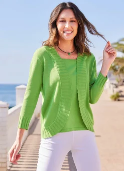 Damen Mona Basics|Pullover<Pullover in Twinset-Optik