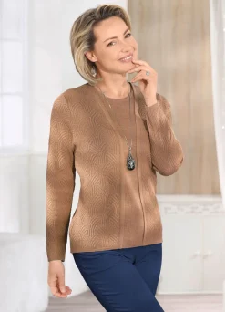 Damen Mona Basics|Pullover<Pullover in Twinset-Optik mit Schurwolle