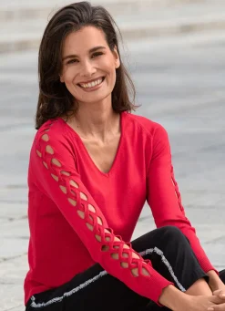 Damen Mona Basics|Pullover<Pullover in weicher leicht glänzender Qualität