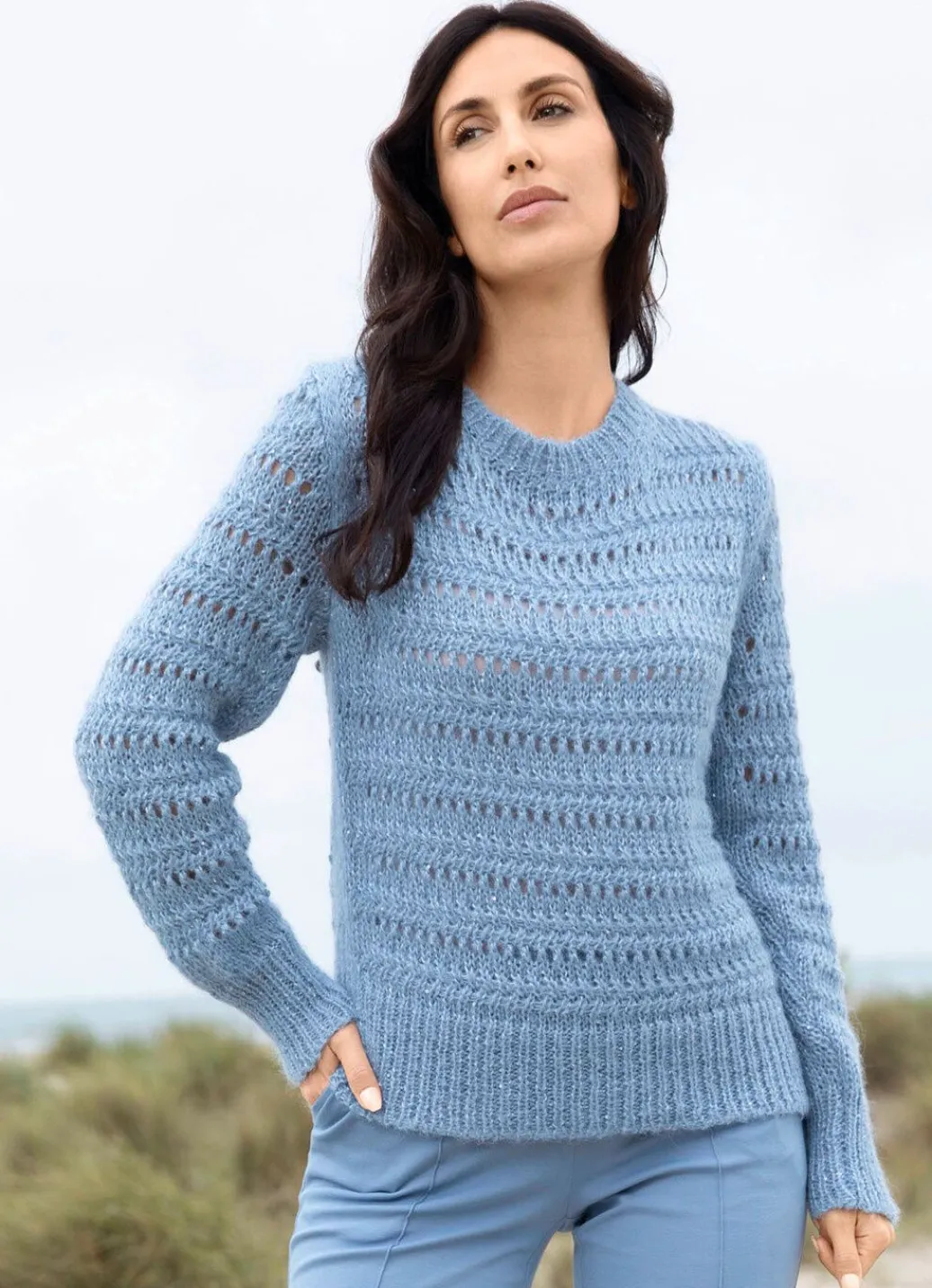 Damen Mona Basics|Pullover<Pullover mit Alpaka