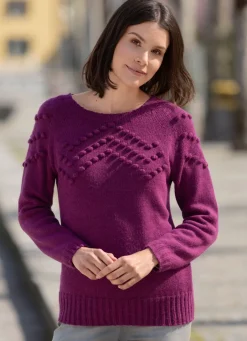 Damen Mona Pullover|Basics<Pullover mit Cloqué-Dessin