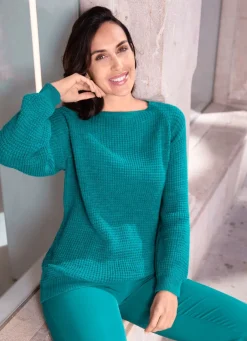 Damen Mona Basics|Pullover<Pullover mit dekorativem Strukturmuster