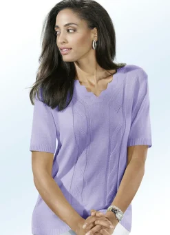 Damen Mona Pullover|Basics<Pullover mit dekorativem Ausschnitt