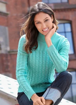 Damen Mona Basics|Pullover<Pullover mit dekorativem Zöpfchendessin