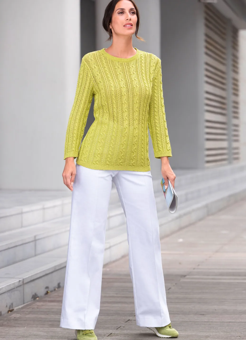 Damen Mona Basics|Pullover<Pullover mit dekorativem Strukturmix