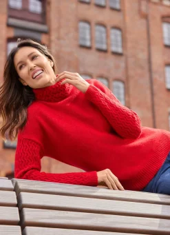 Damen Mona Basics|Pullover<Pullover mit dekorativen Strukturakzenten