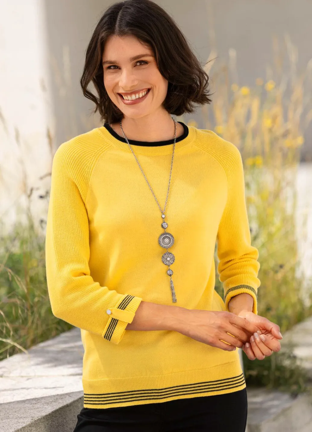 Damen Mona Pullover<Pullover mit dekorativen Armabschlüssen