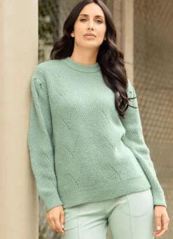 Damen Mona Basics|Pullover<Pullover mit dekorativer Faltenlegung