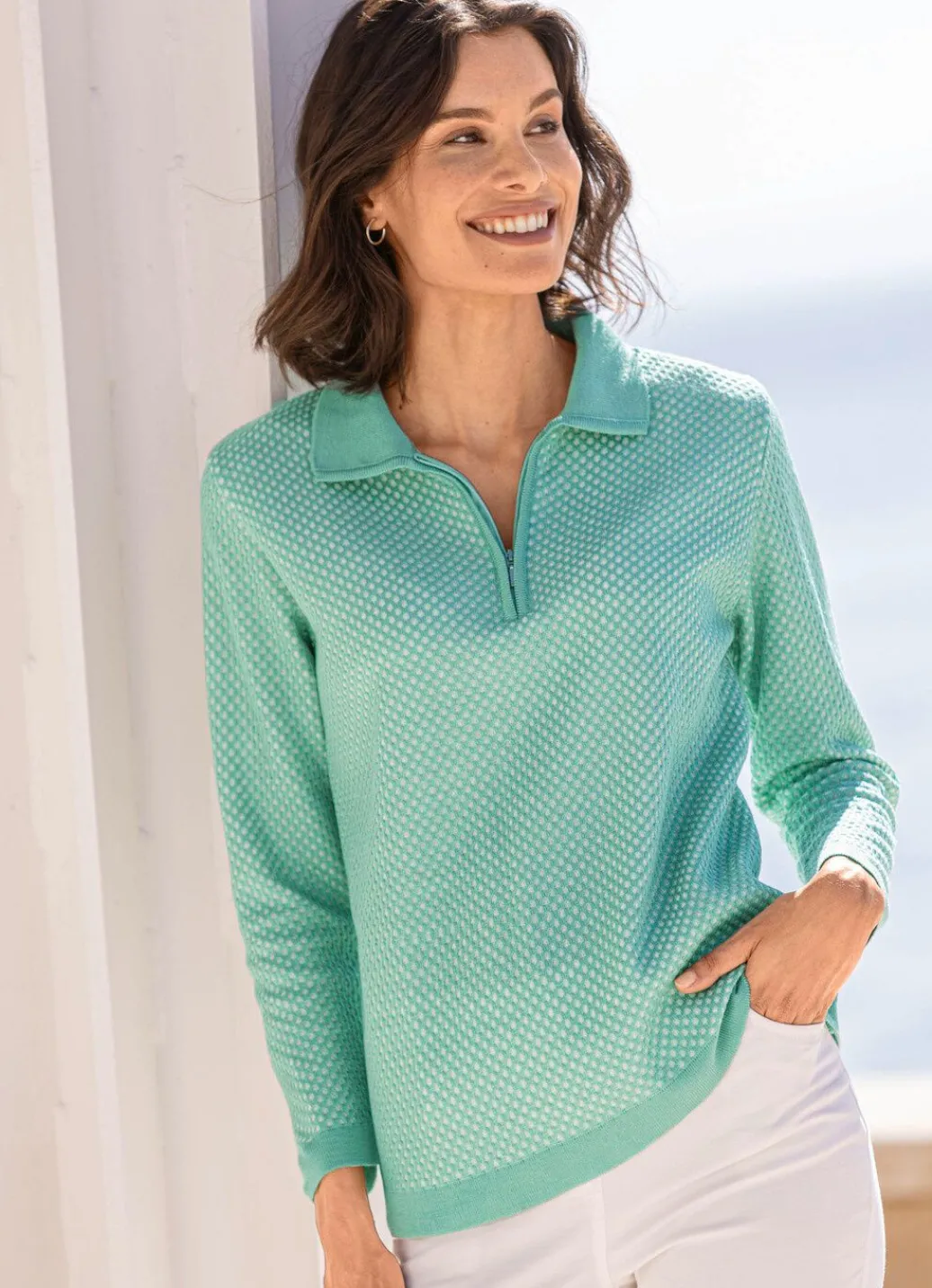 Damen Mona Pullover<Pullover mit dezentem Glanz