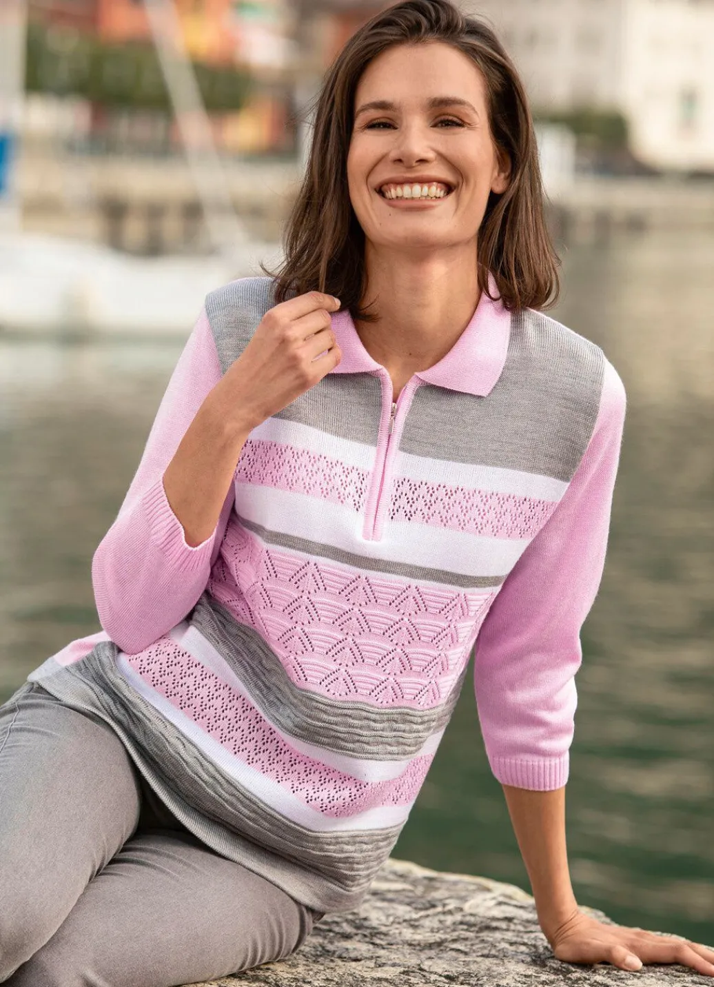 Damen Mona Pullover<Pullover mit dezentem Glanz