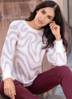 Damen Mona Pullover|Abendmode<Pullover mit edlem Glitzereffekt