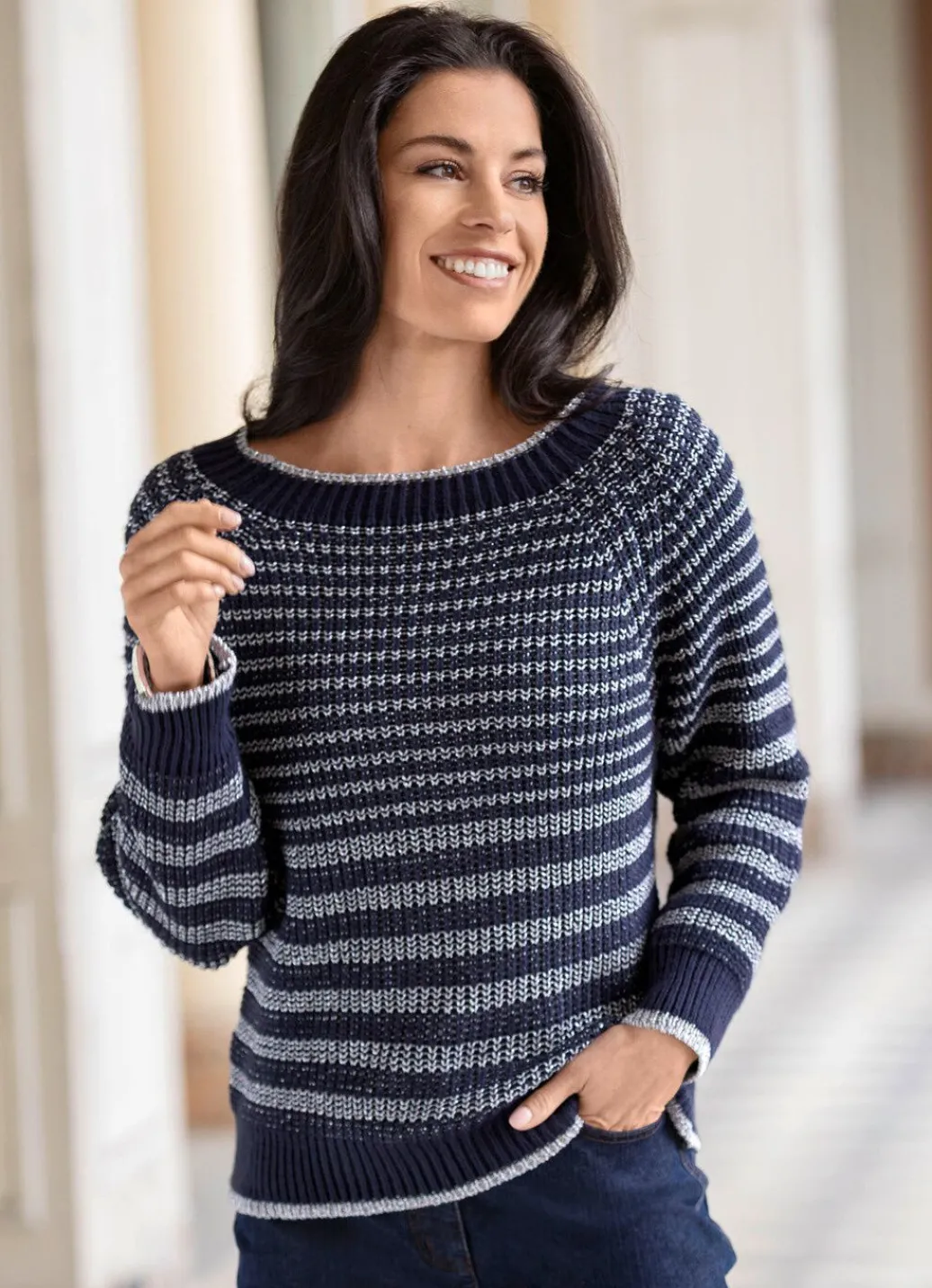 Damen Mona Pullover<Pullover mit edlem Glitzereffekt