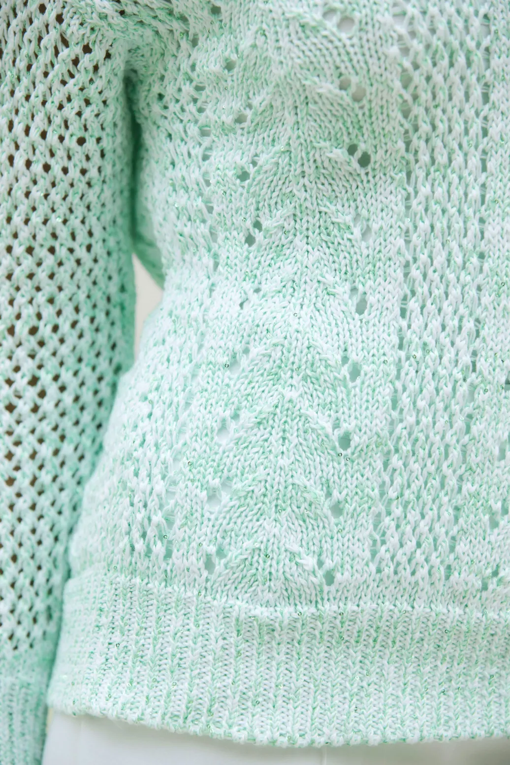 Damen Mona Basics|Pullover<Pullover mit edlem glänzendem Paillettengarn