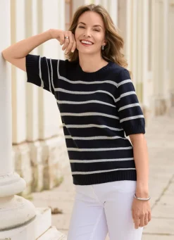 Damen Mona Pullover<Pullover mit edlen Glitzerstreifen