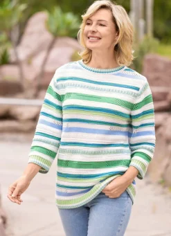 Damen Mona Pullover<Pullover mit effektvollem Ringeldessin