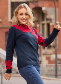 Damen Mona Pullover<Pullover mit floralen Jacquardakzenten