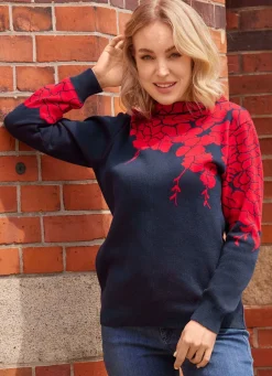 Damen Mona Pullover<Pullover mit floralen Jacquardakzenten