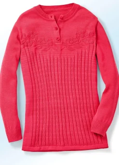 Damen Mona Pullover|Basics<Pullover mit floraler Struktur