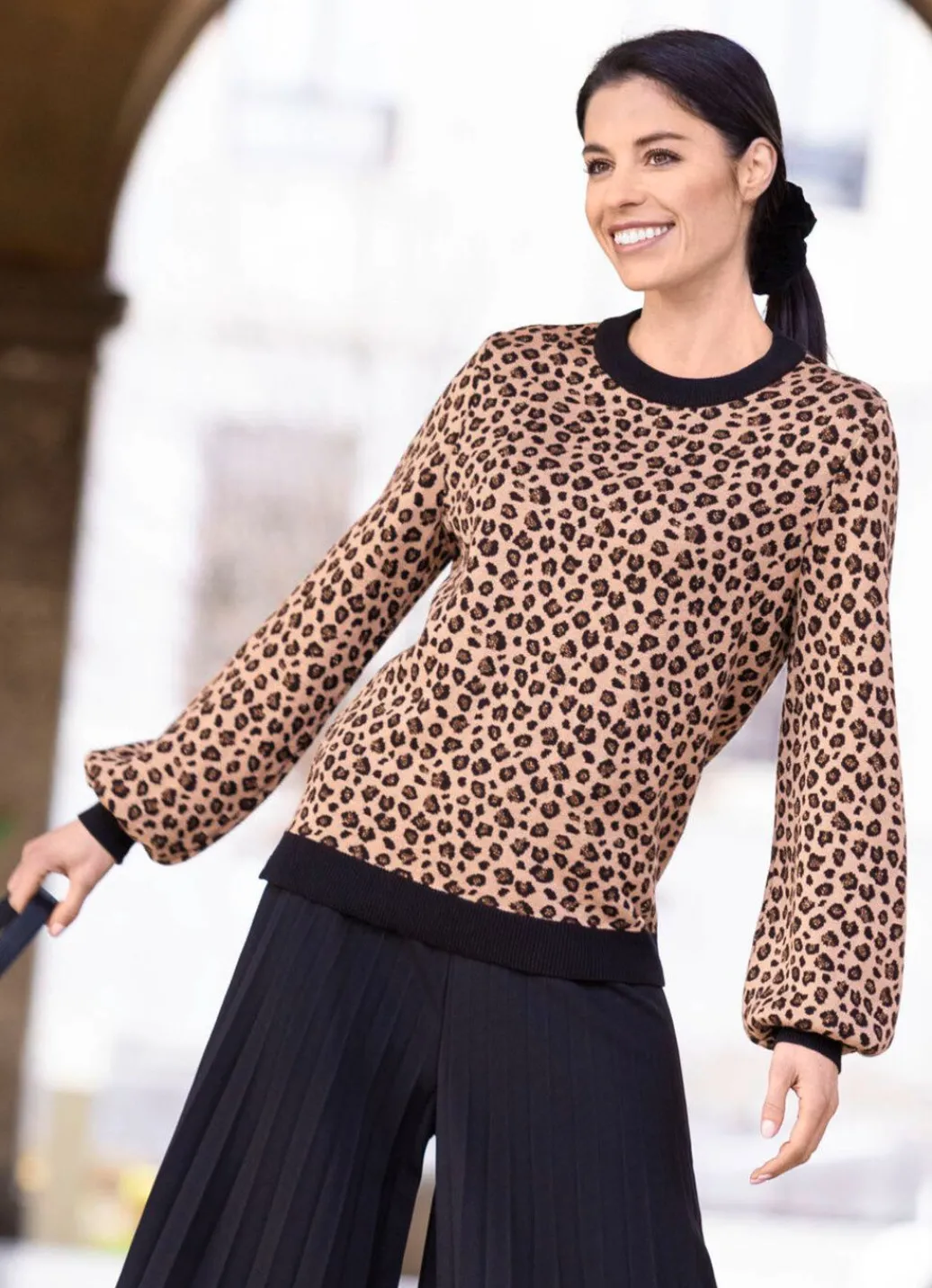 Damen Mona Abendmode|Pullover<Pullover mit Glitzereffekt