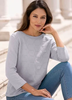 Damen Mona Pullover|Basics<Pullover mit grafischer Struktur