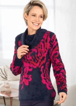 Damen Mona Pullover<Pullover mit haarigem Effektgarn