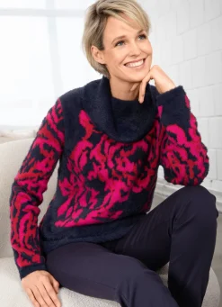 Damen Mona Pullover<Pullover mit haarigem Effektgarn