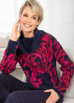 Damen Mona Pullover<Pullover mit haarigem Effektgarn