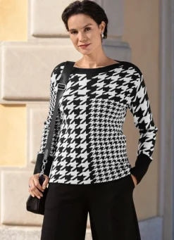 Damen Mona Pullover<Pullover mit Hahentrittmuster