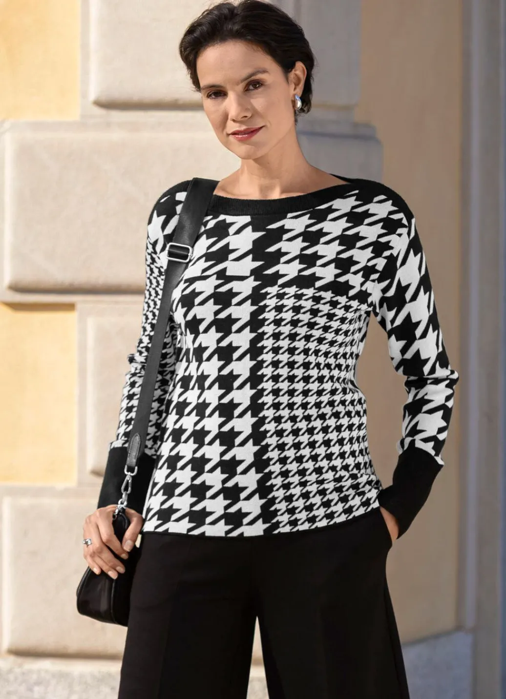 Damen Mona Pullover<Pullover mit Hahentrittmuster