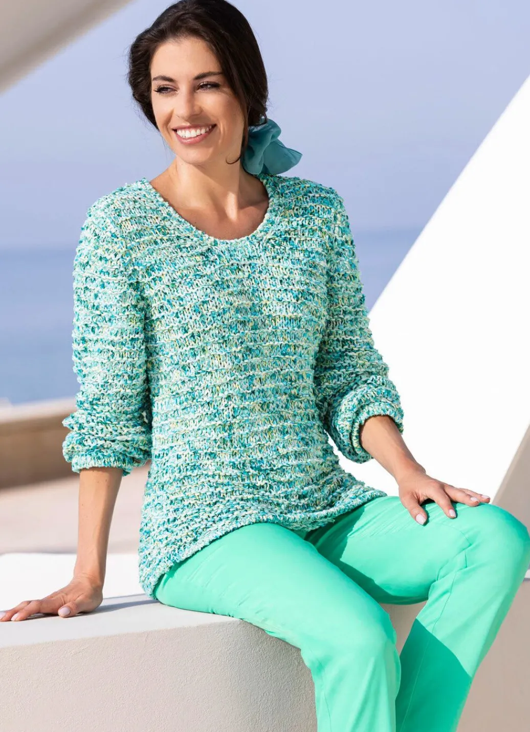 Damen Mona Pullover<Pullover mit hochwertigem Federeffektgarn
