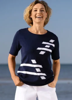 Damen Mona Pullover<Pullover mit Intarsien-Vorderteil