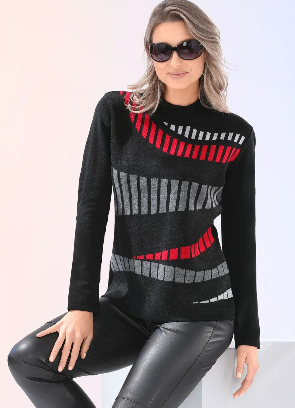 Damen Mona Pullover<Pullover mit Jacquard-Vorderteil