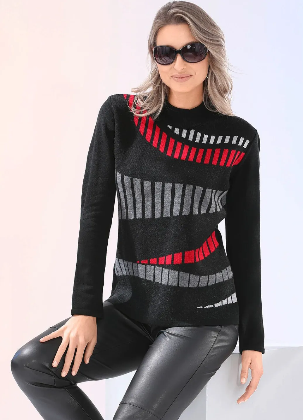 Damen Mona Pullover<Pullover mit Jacquard-Vorderteil