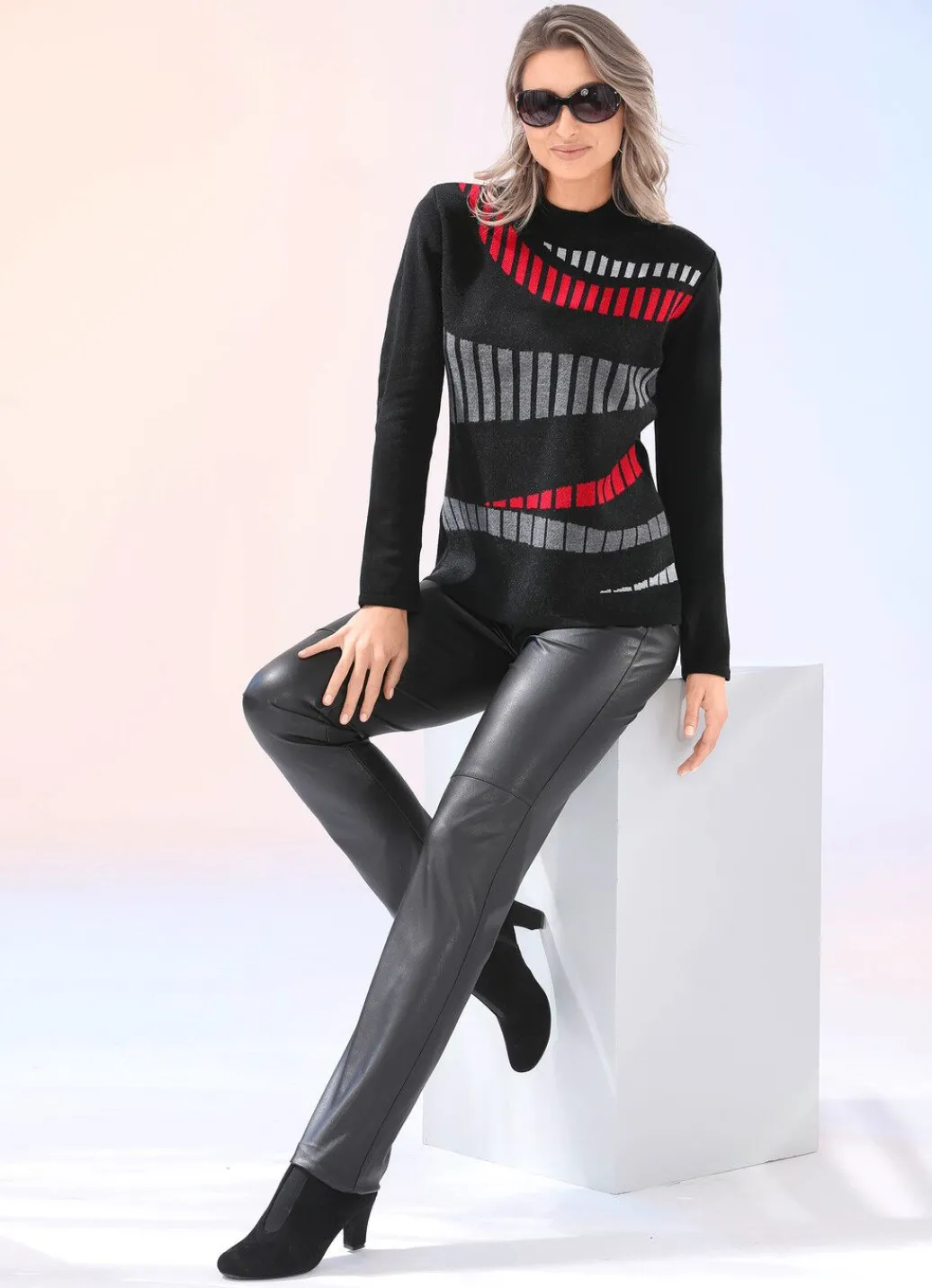 Damen Mona Pullover<Pullover mit Jacquard-Vorderteil