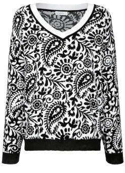 Damen Mona Pullover<Pullover mit Kontrastabschlüssen