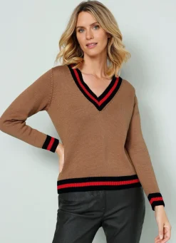 Damen Mona Pullover<Pullover mit Kontrastringeln