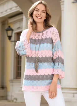 Damen Mona Pullover<Pullover mit Mustermix im Blockringeldessin